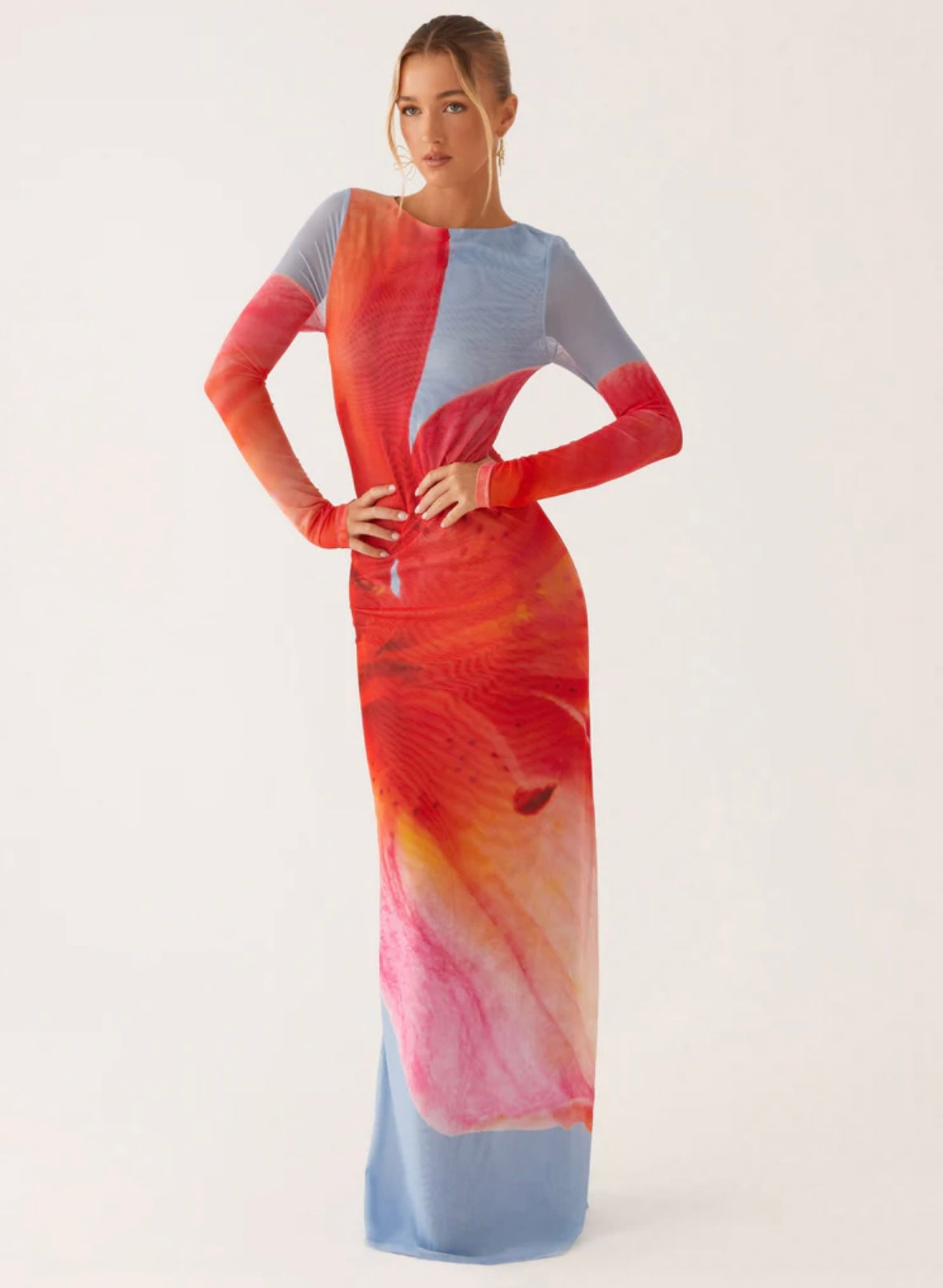 Milos Maxi Dress - Blue Floral