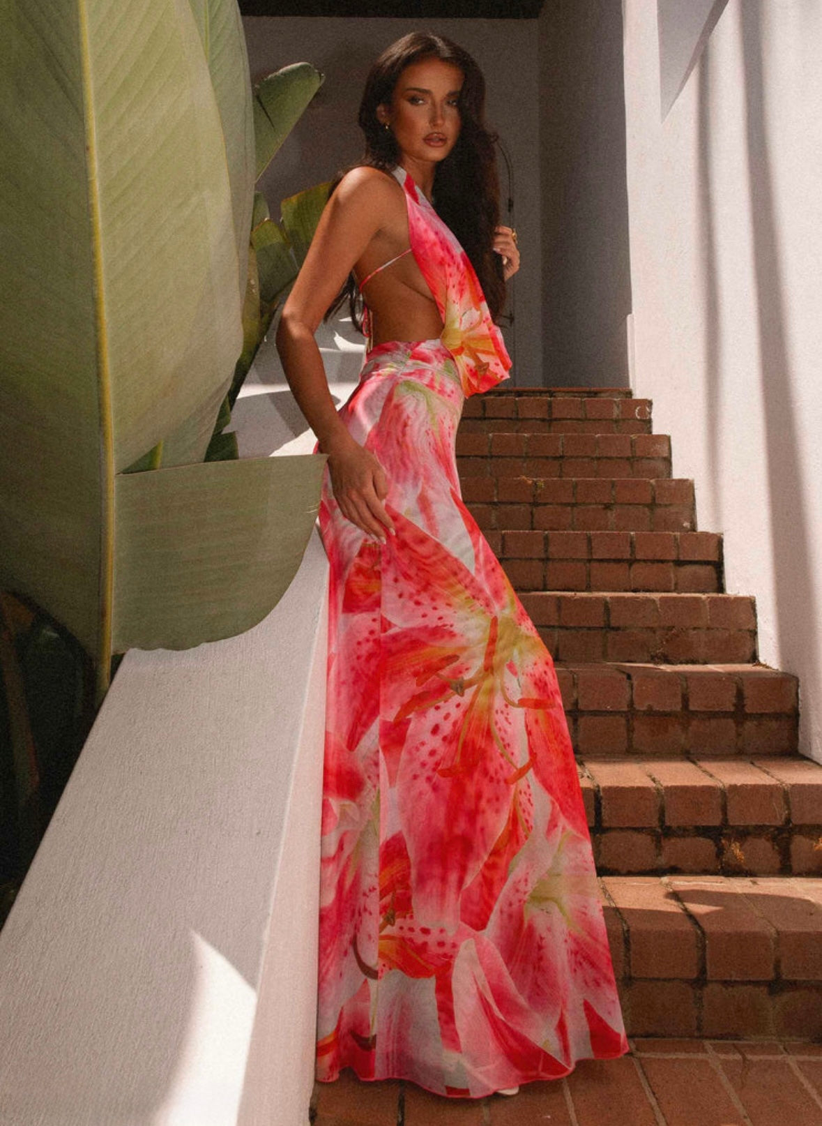 Rhodes Maxi Dress - Pink Floral