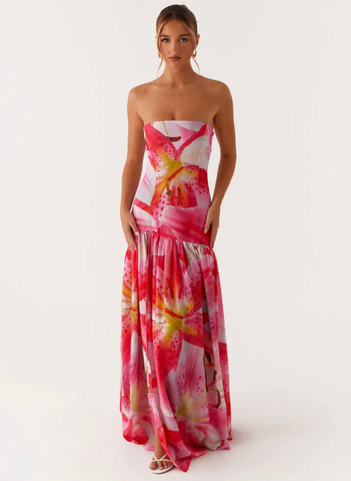 Santorini Maxi Dress - Pink Floral