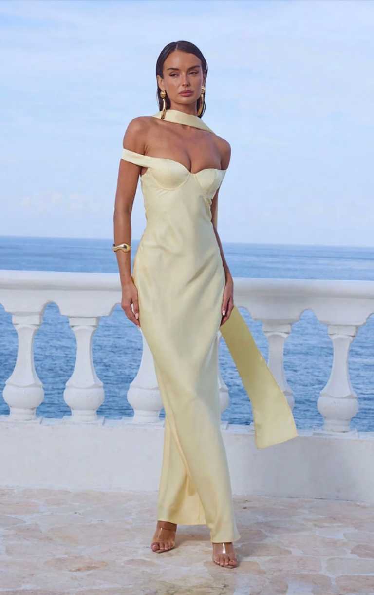 Raphaella Off Shoulder Maxi Dress - Buttermilk