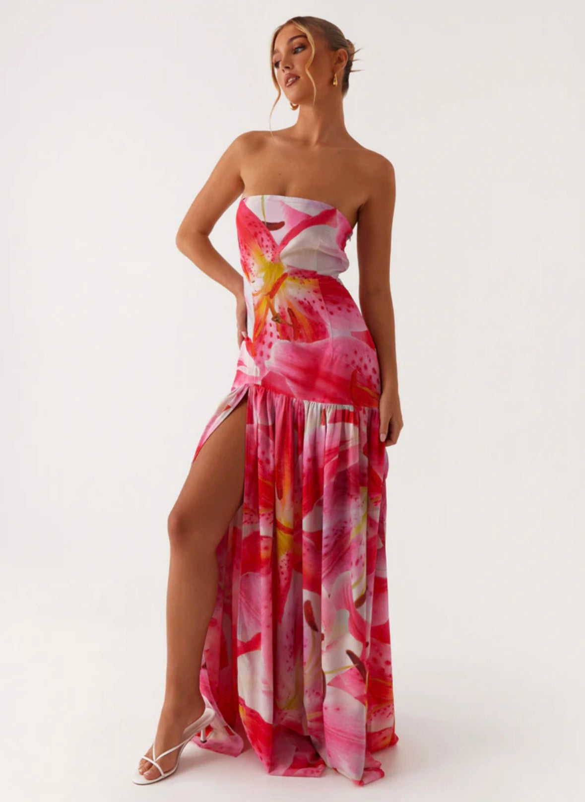 Santorini Maxi Dress - Pink Floral