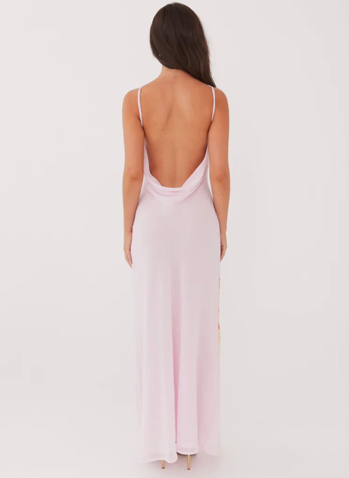 Naxos Maxi Dress - Pink Floral Print