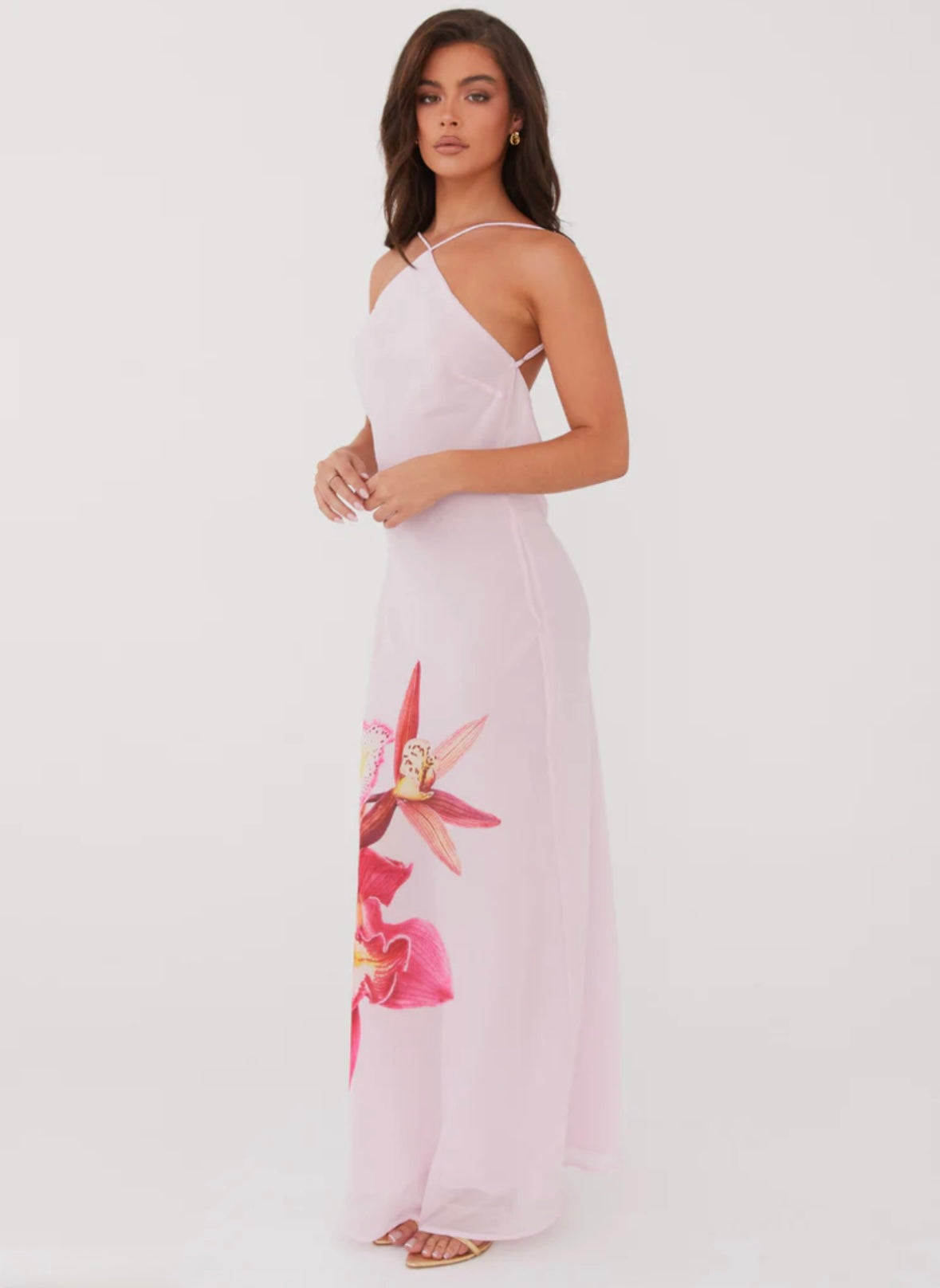 Naxos Maxi Dress - Pink Floral Print