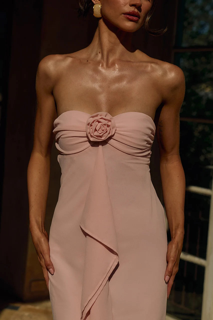 Fiora Strapless Maxi Dress - Pink