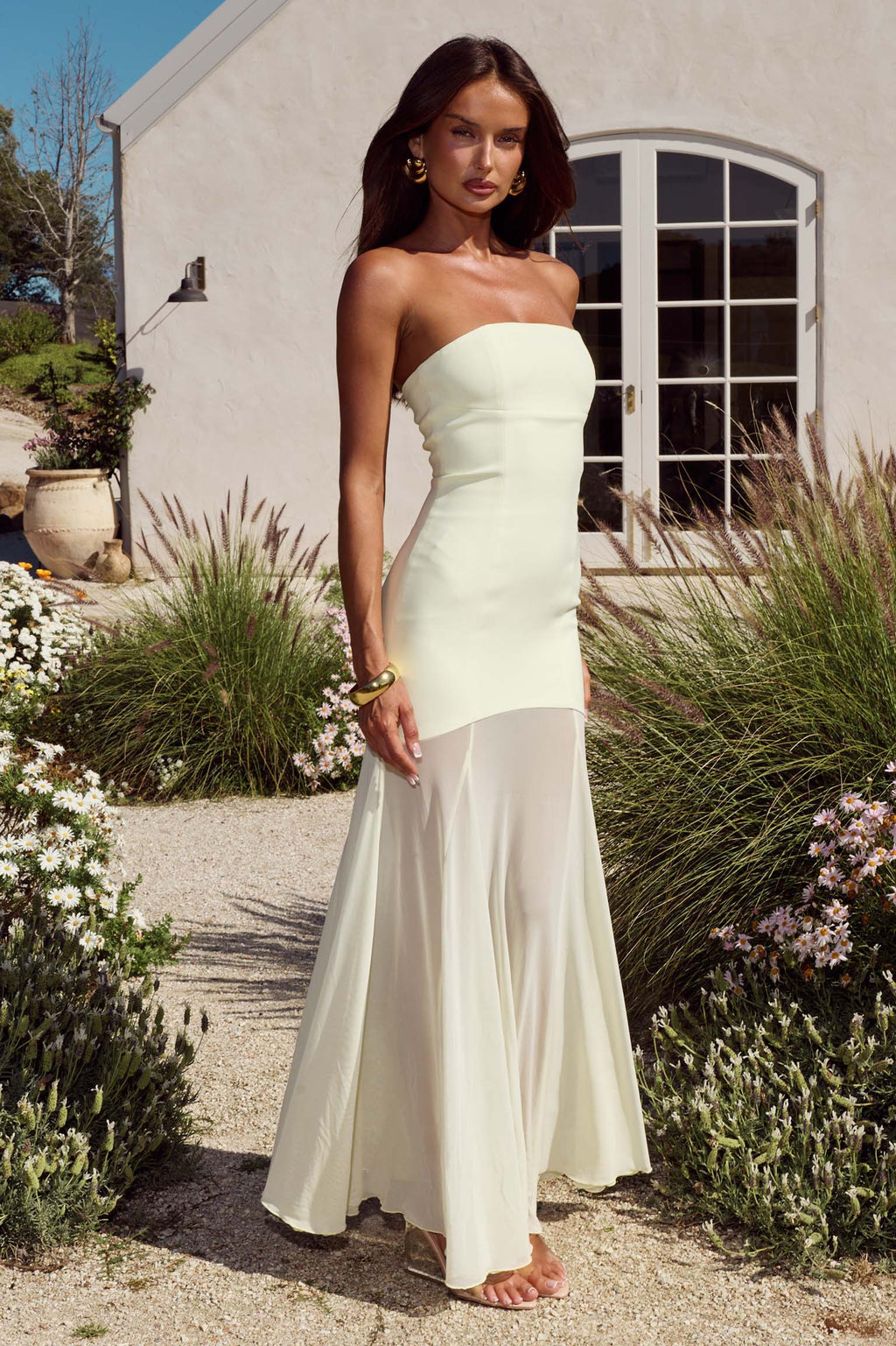 Remi Strapless Maxi Dress - Lemon