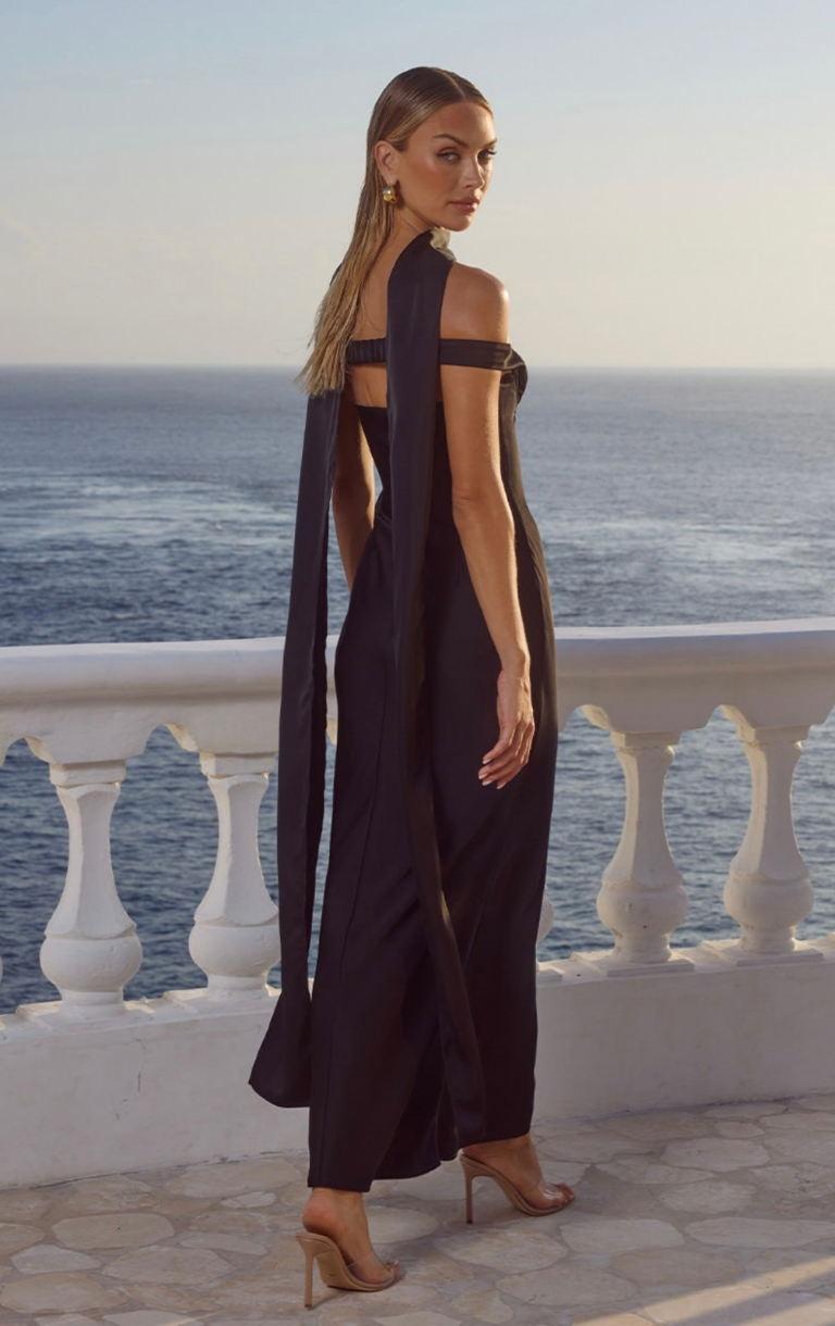 Raphaella Off Shoulder Maxi Dress - Black