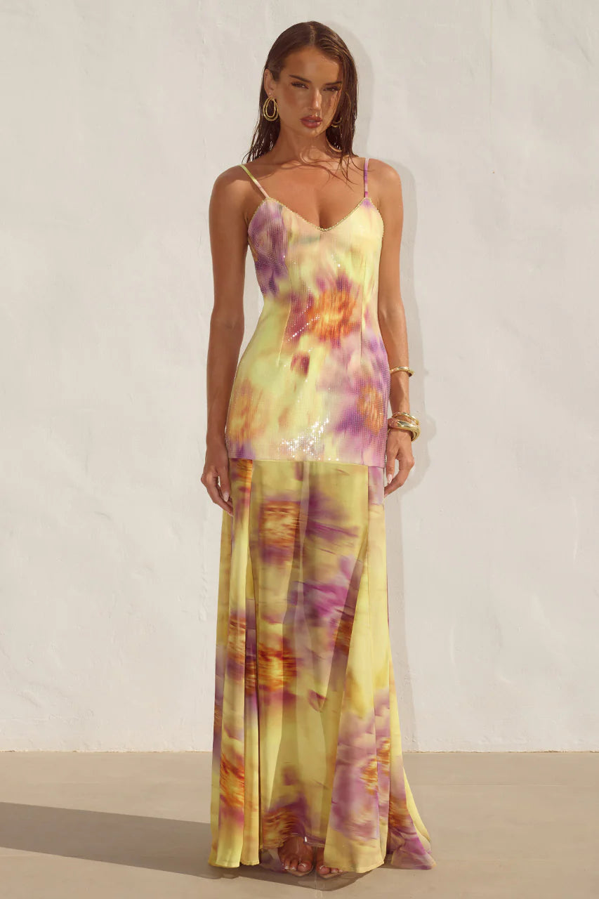 Tulia Low Back Maxi Dress - Suri Yellow