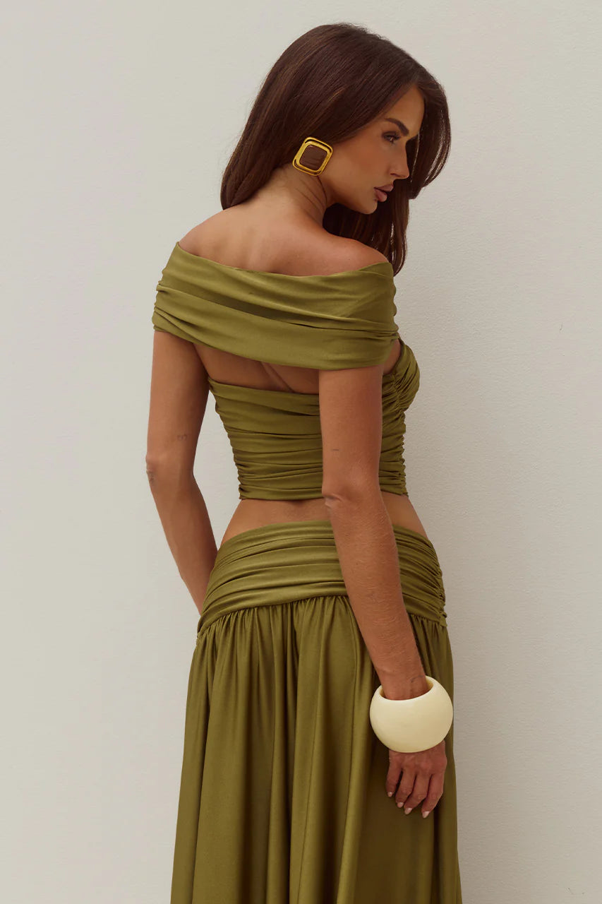 Nivali Off Shoulder Top - Olive