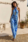 Rommi Twist Halter Maxi Dress - Rommi Blue