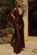 Gabriella Cowl Maxi Dress - Chocolate