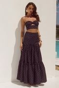 Ayla Maxi Skirt - Black/White Polka