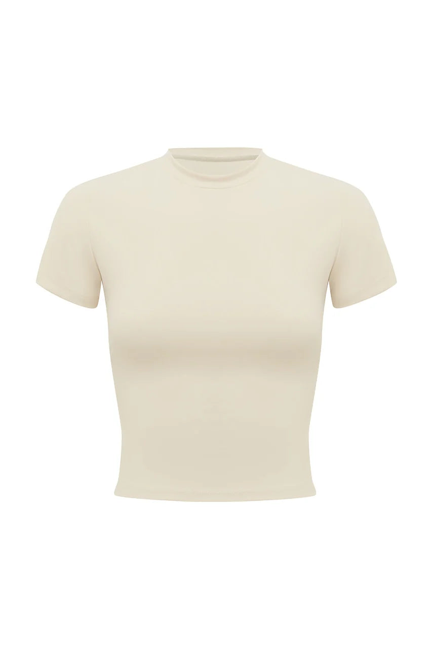 Alex Fitted Baby Tee - Biscuit