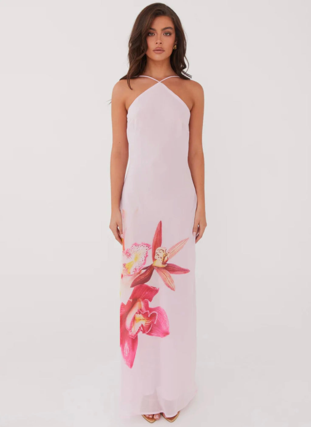 Naxos Maxi Dress - Pink Floral Print