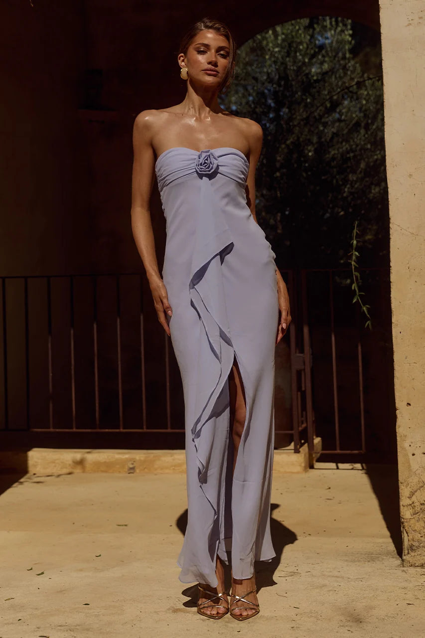 Fiora Strapless Maxi Dress - Sky Blue