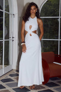 Rossa Cut Out Halter Maxi Dress - White