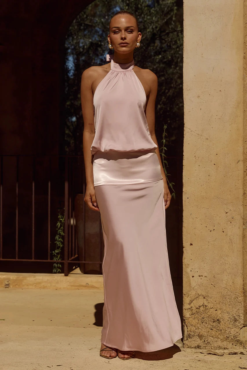Liliette Halter Maxi Dress - Pink