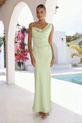 Iris Asymmetrical Maxi Dress - Lime