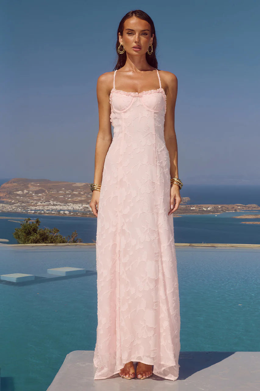 Ellerby Frill Trim Maxi Dress - Musk