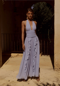 Isolina Halter Corset Maxi Dress - Sky Blue