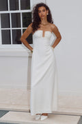 Martha Strapless Maxi Dress - White