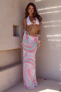 Cyrus Low Waist Sheer Maxi Skirt - Camino Pink