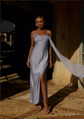 Elara Cowl Maxi Dress - Sky Blue