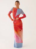 Milos Maxi Dress - Blue Floral