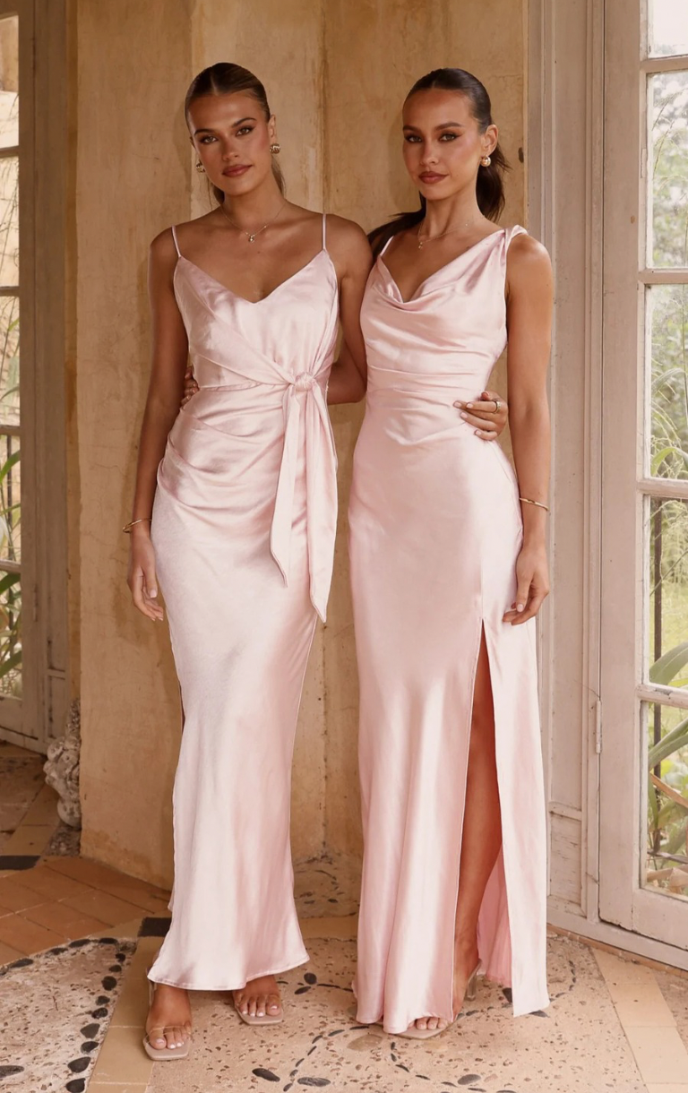 Iris Asymmetrical Maxi Dress - Pink