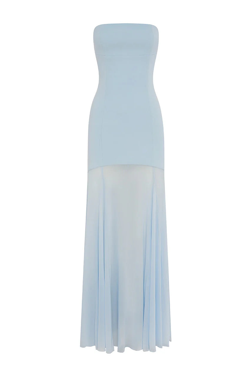 Remi Strapless Maxi Dress - Sky Blue
