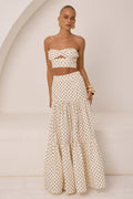 Ayla Maxi Skirt - Cream/Black Polka