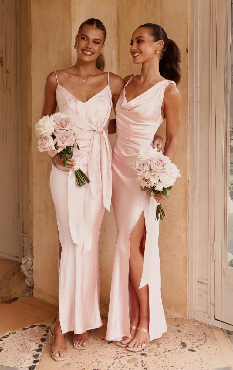 Iris Asymmetrical Maxi Dress - Pink