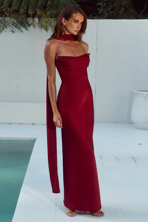 (S) Madeleine Maxi Dress - Cherry