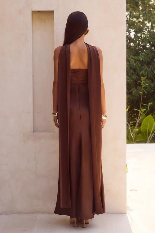 (M) Elsa Maxi Dress - Chocolate
