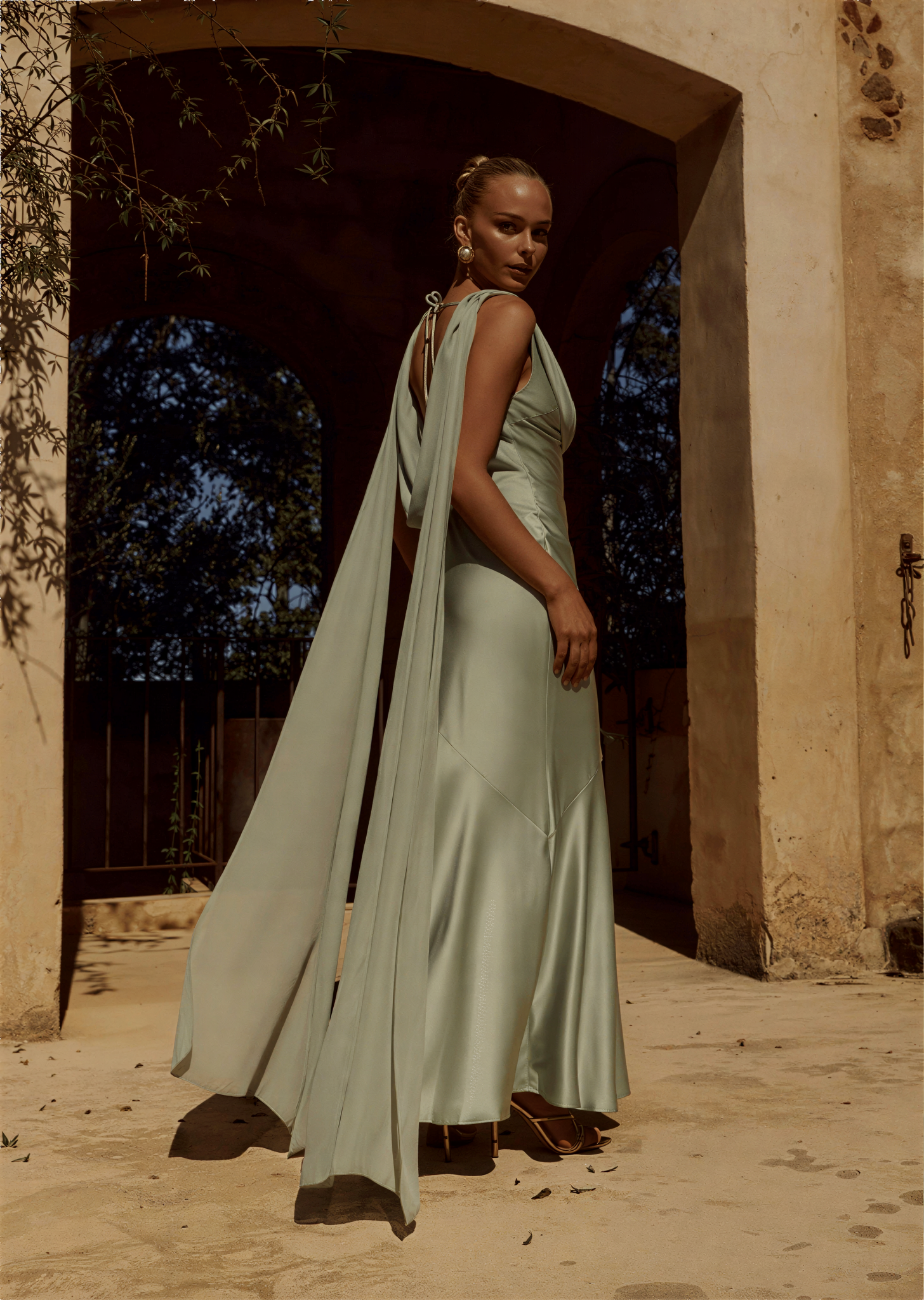 Gabriella Cowl Maxi Dress - Sage