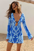 Eternity Sleeved Mini Dress - Rommi Blue