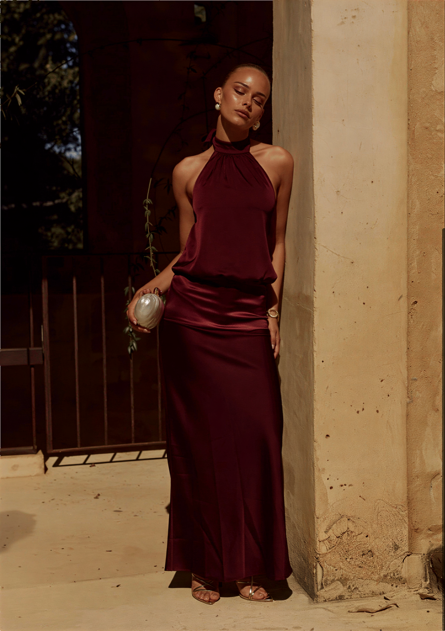 Liliette Halter Maxi Dress - Wine