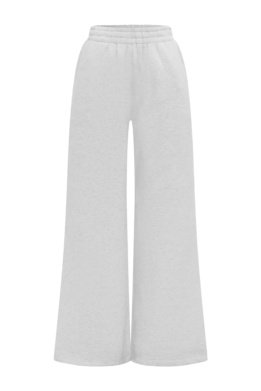 Wide Leg Track Pants - Grey Marble