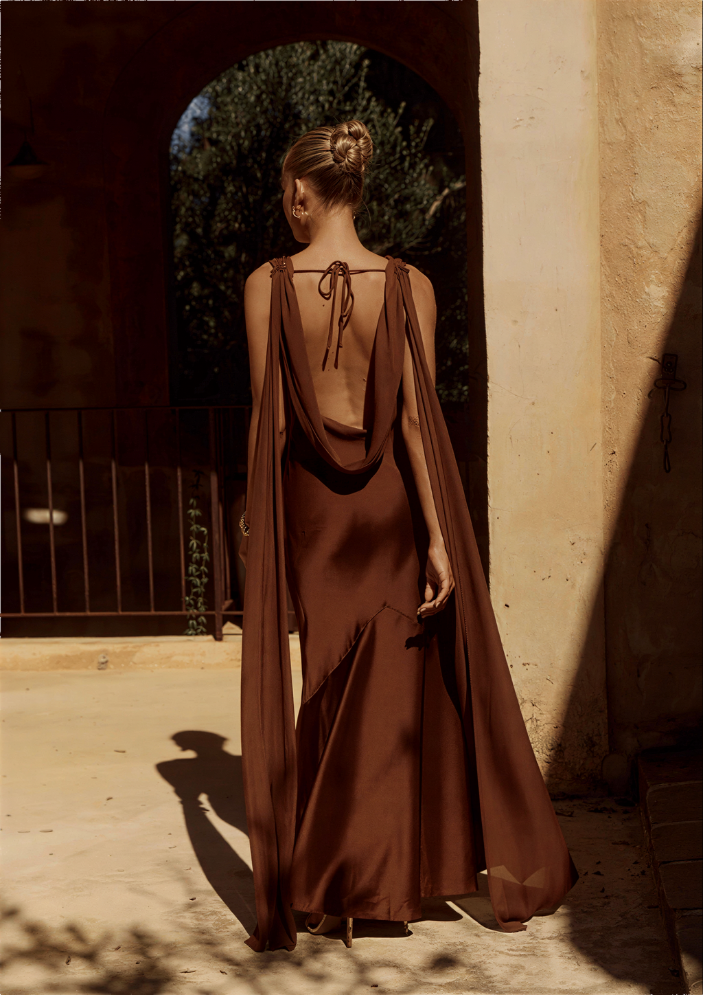 Gabriella Cowl Maxi Dress - Chocolate