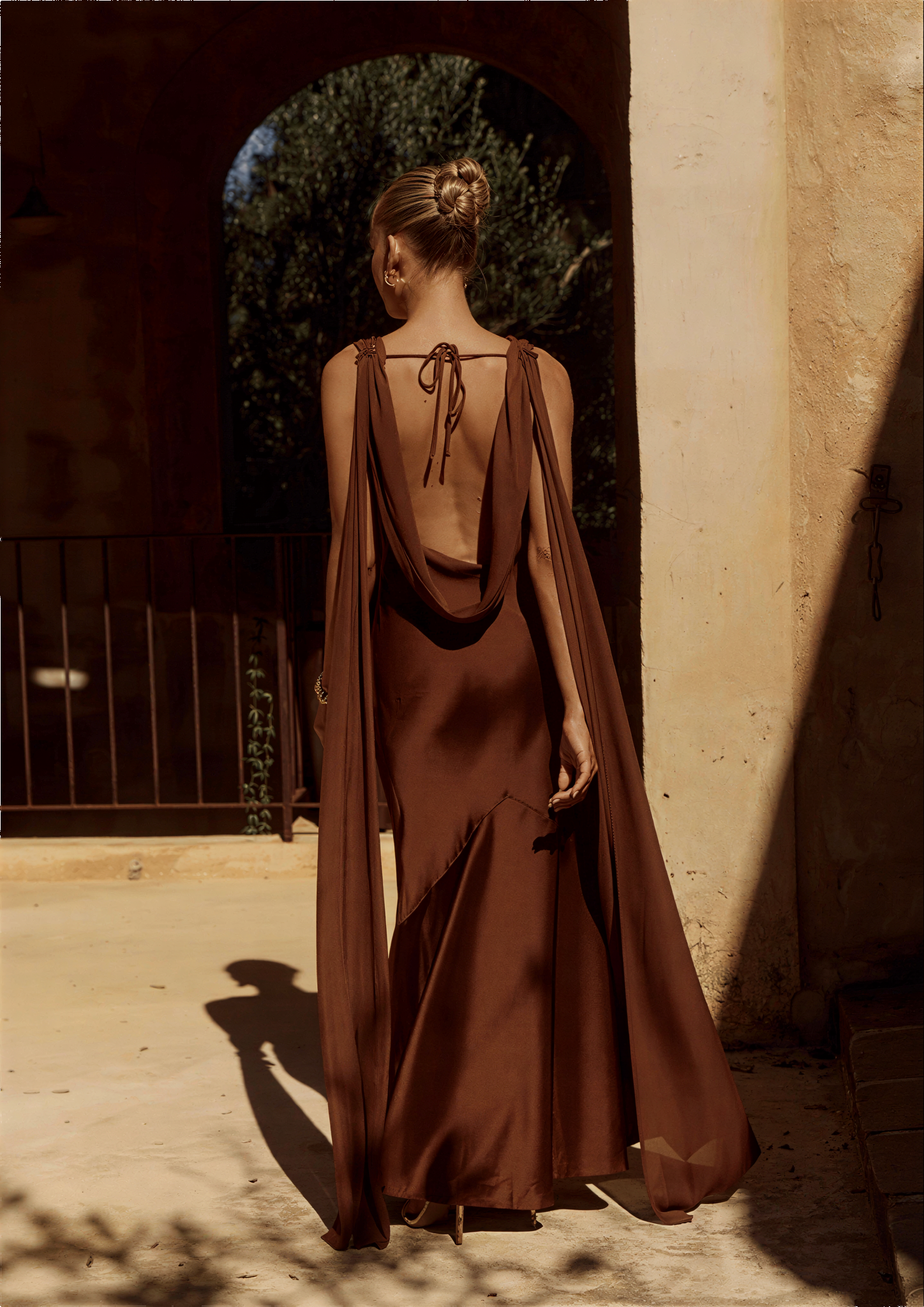 Gabriella Cowl Maxi Dress - Chocolate