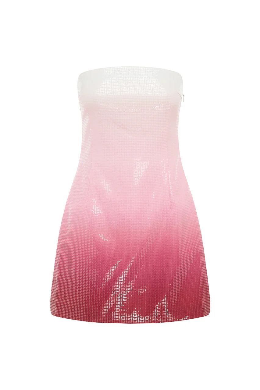 Ibiza Mini Dress - Strawberry Ombrè