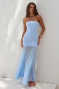 Remi Strapless Maxi Dress - Sky Blue
