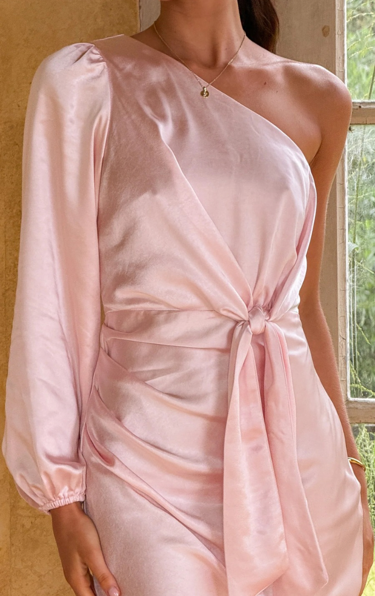 Eden One Shoulder Maxi Dress - Pink