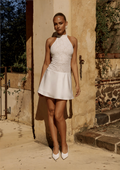 Senna Halter Open Back Mini Dress - White