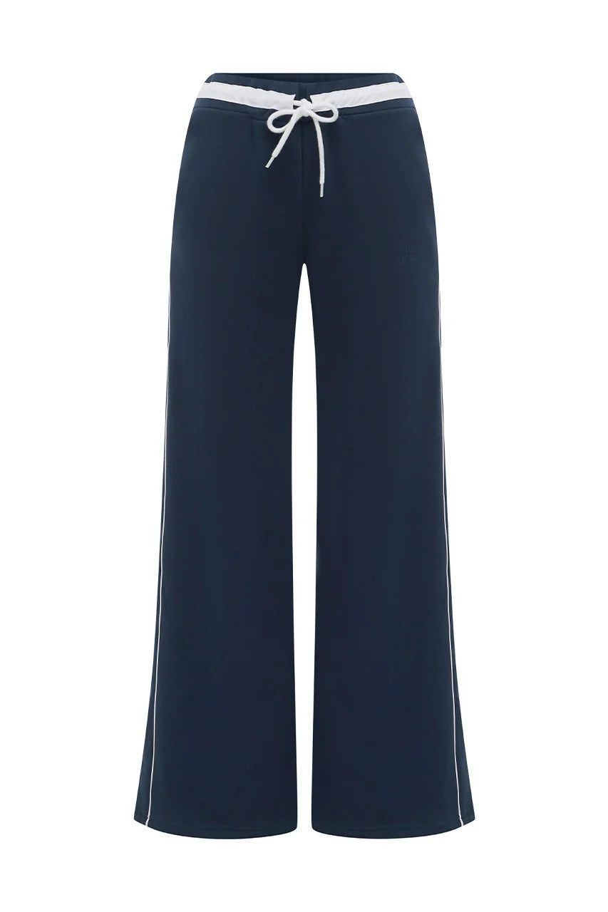 Elari Wide Leg Track Pants - Steel