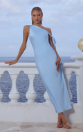 Viola One Shoulder Maxi Dress - Sky Blue