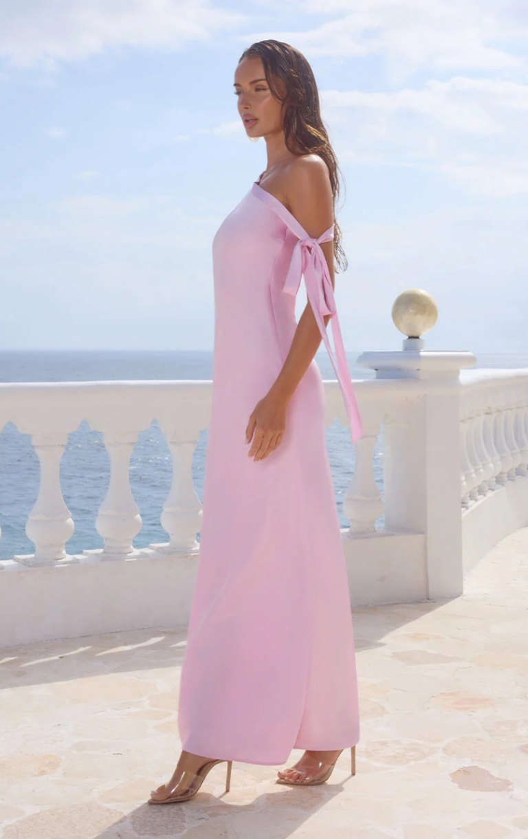 Viola One Shoulder Maxi Dress - Petal