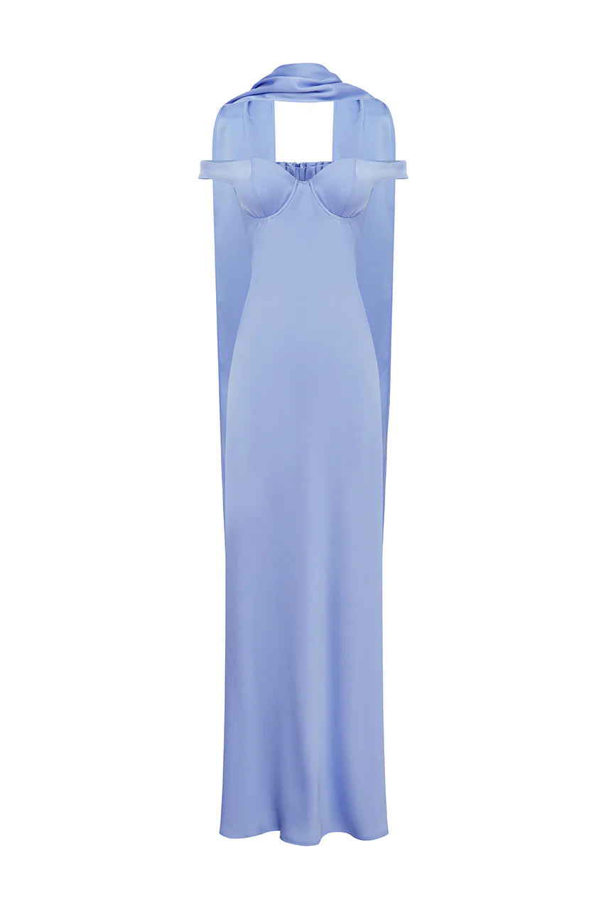 Raphaella Off Shoulder Maxi Dress - Bluebell