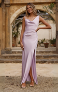 Iris Asymmetrical Maxi Dress - Lilac