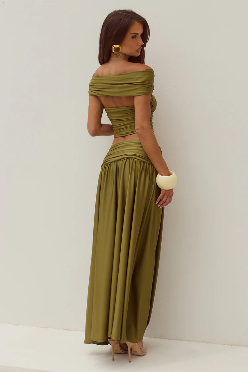 Nivali Off Shoulder Top - Olive