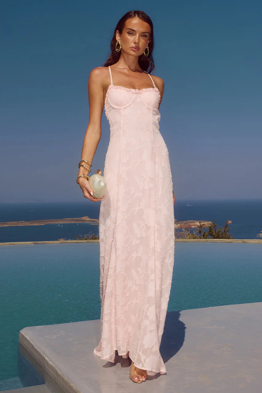 Ellerby Frill Trim Maxi Dress - Musk